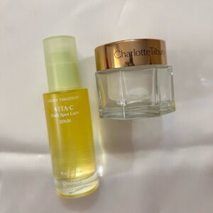 Brightening serum & Charlotte tilbury magic cream